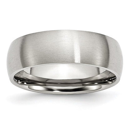 Chisel Stainless Steel Brushed 7mm Half Round Band