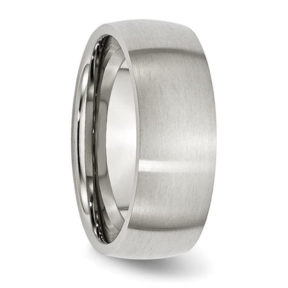 Chisel Stainless Steel Brushed 8mm Half Round Band