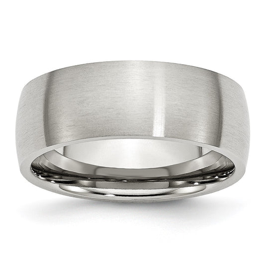Chisel Stainless Steel Brushed 8mm Half Round Band