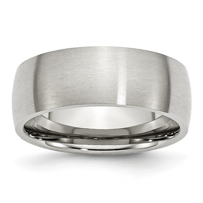 Chisel Stainless Steel Brushed 8mm Half Round Band
