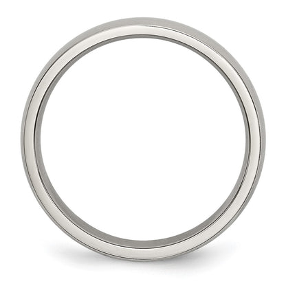 Chisel Stainless Steel Polished 4mm Half Round Band