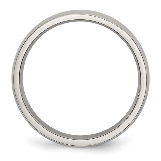 Chisel Stainless Steel Polished 4mm Half Round Band