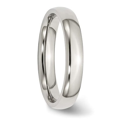 Chisel Stainless Steel Polished 4mm Half Round Band