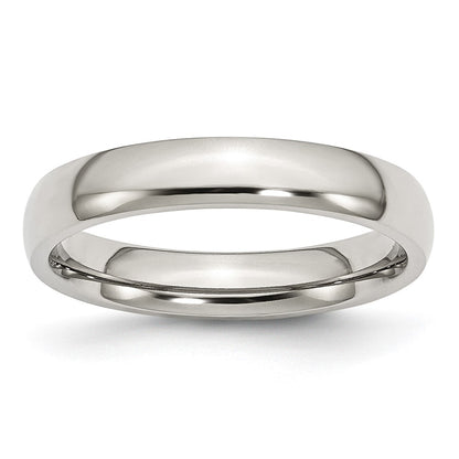 Chisel Stainless Steel Polished 4mm Half Round Band