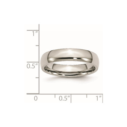 Chisel Stainless Steel Polished 5mm Half Round Band