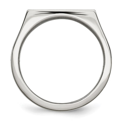 Chisel Stainless Steel Polished 1/4 Carat Black and White Diamond Ring