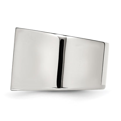 Chisel Stainless Steel Polished 1/4 Carat Black and White Diamond Ring