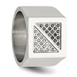 Chisel Stainless Steel Polished 1/4 Carat Black and White Diamond Ring