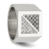 Chisel Stainless Steel Polished 1/4 Carat Black and White Diamond Ring