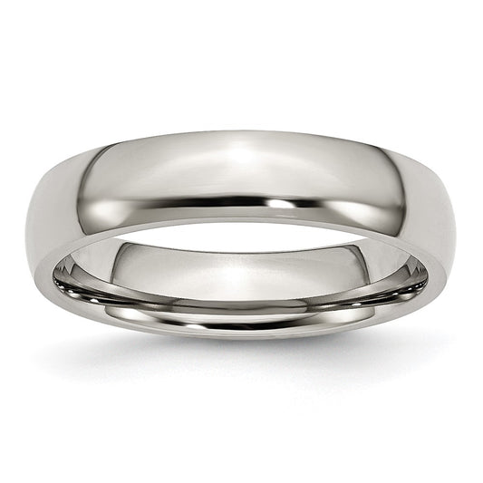 Chisel Stainless Steel Polished 5mm Half Round Band