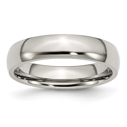 Chisel Stainless Steel Polished 5mm Half Round Band