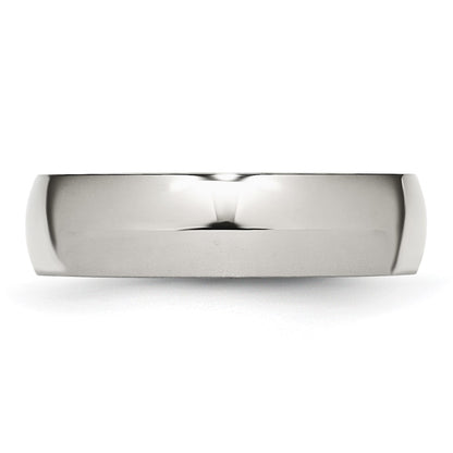 Chisel Stainless Steel Polished 6mm Half Round Band