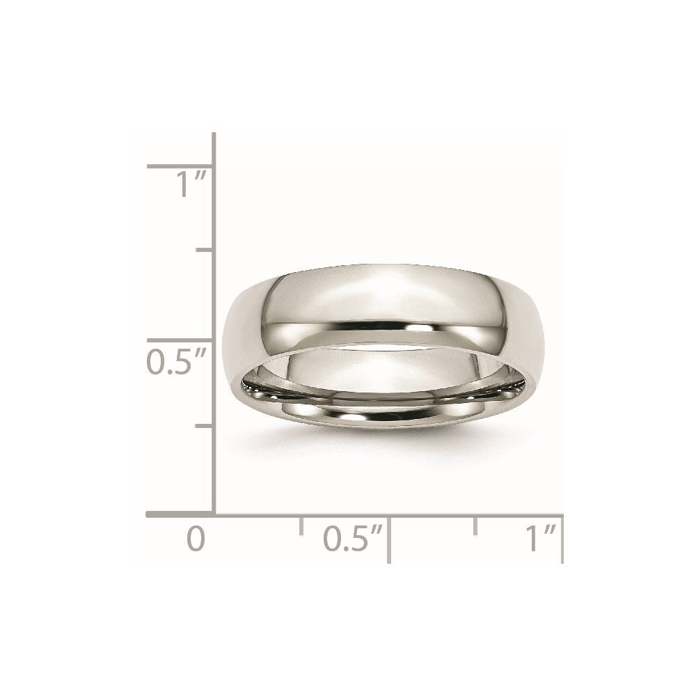 Chisel Stainless Steel Polished 6mm Half Round Band