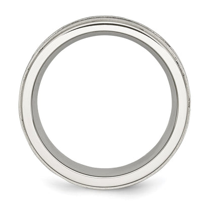 Chisel Stainless Steel Brushed and Polished Black IP-plated 1/2 Carat Black Diamond 9mm Band
