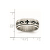 Chisel Stainless Steel Brushed and Polished Enamel Rotating Swirl Design 8mm Band
