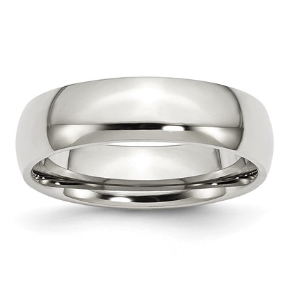Chisel Stainless Steel Polished 6mm Half Round Band