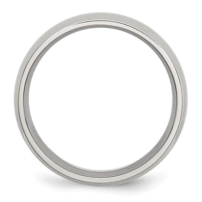 Chisel Stainless Steel Polished 7mm Half Round Band