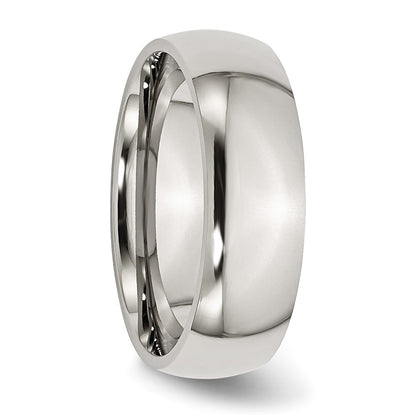 Chisel Stainless Steel Polished 7mm Half Round Band