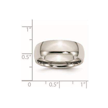 Chisel Stainless Steel Polished 7mm Half Round Band