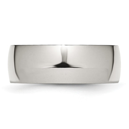 Chisel Stainless Steel Polished 8mm Half Round Band