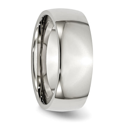 Chisel Stainless Steel Polished 8mm Half Round Band