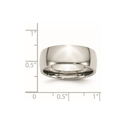 Chisel Stainless Steel Polished 8mm Half Round Band