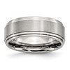 Chisel Stainless Steel Polished with Brushed Center 8mm Ridged Edge Band