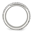 Chisel Stainless Steel Polished with Crystal 9mm Band