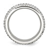 Chisel Stainless Steel Polished with Crystal 9mm Band