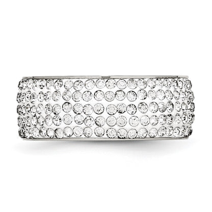 Chisel Stainless Steel Polished with Crystal 9mm Band