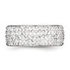 Chisel Stainless Steel Polished with Crystal 9mm Band