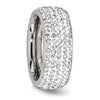 Chisel Stainless Steel Polished with Crystal 9mm Band