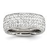 Chisel Stainless Steel Polished with Crystal 9mm Band