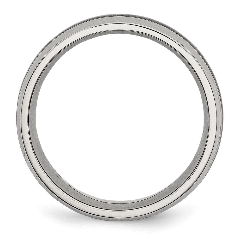 Chisel Stainless Steel Polished with Black Carbon Fiber Inlay 8mm Band