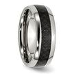Chisel Stainless Steel Polished with Black Carbon Fiber Inlay 8mm Band