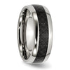 Chisel Stainless Steel Polished with Black Carbon Fiber Inlay 8mm Band