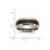 Chisel Stainless Steel Polished with Black Carbon Fiber Inlay 8mm Band