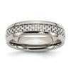 Chisel Stainless Steel Polished with Grey Carbon Fiber Inlay 6mm Band