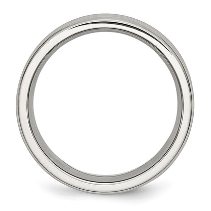 Chisel Stainless Steel Polished 8mm Grooved Band