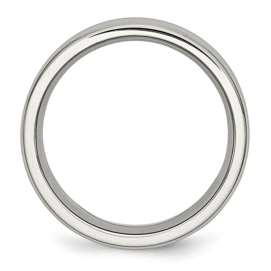 Chisel Stainless Steel Polished 8mm Grooved Band