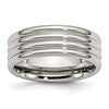 Chisel Stainless Steel Polished 8mm Grooved Band