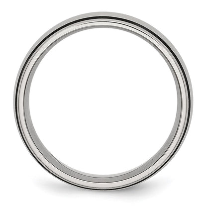Chisel Stainless Steel Brushed with Black Rubber 8mm Band
