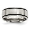 Chisel Stainless Steel Brushed with Black Rubber 8mm Band