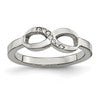 Chisel Stainless Steel Polished Infinity Symbol with CZ Ring