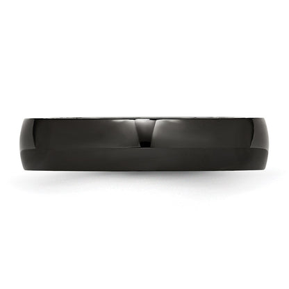 Chisel Stainless Steel Polished Black IP-plated 5mm Band