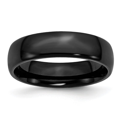 Chisel Stainless Steel Polished Black IP-plated 6mm Band