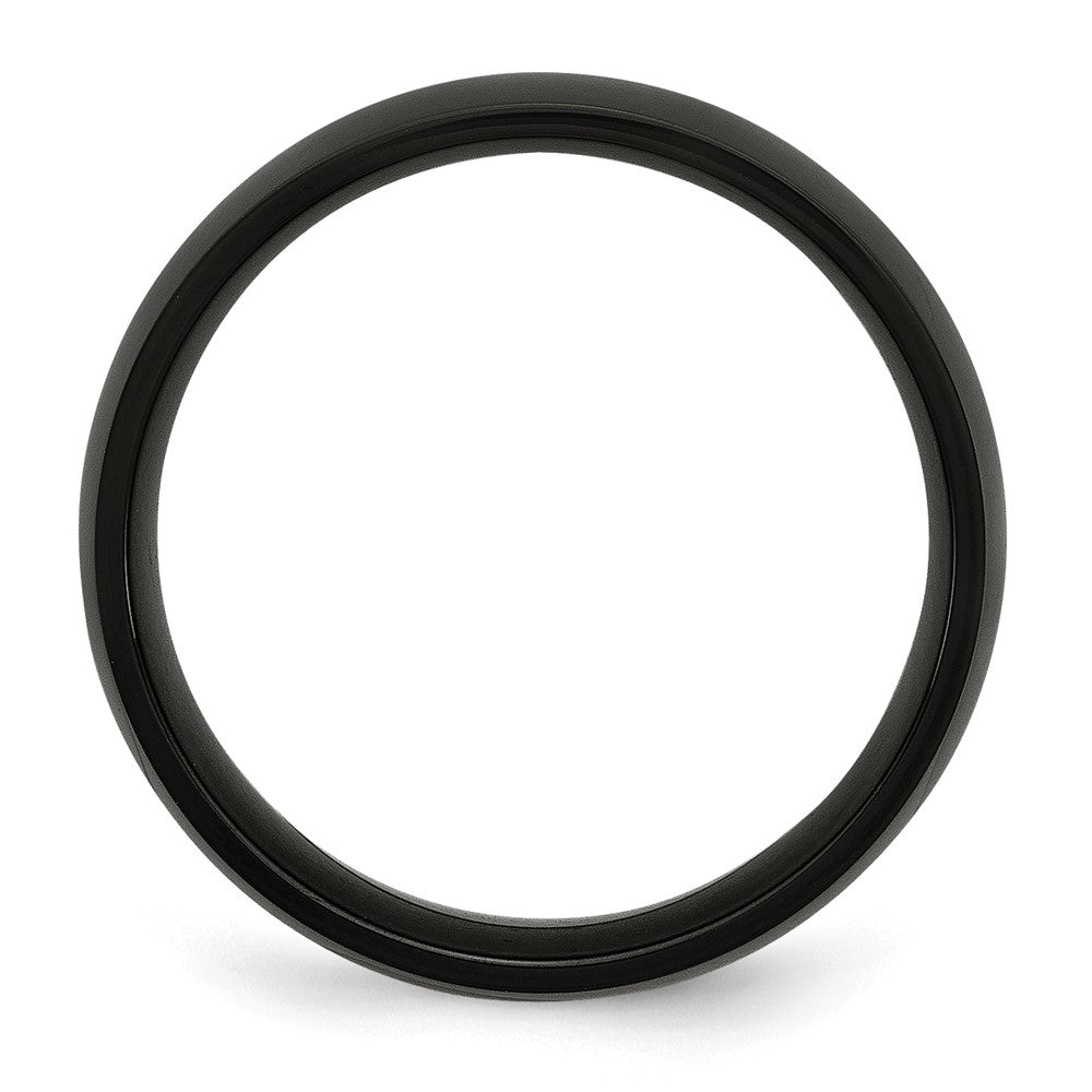 Chisel Stainless Steel Polished Black IP-plated 7mm Band