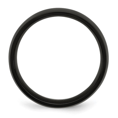 Chisel Stainless Steel Polished Black IP-plated 7mm Band