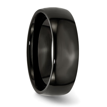 Chisel Stainless Steel Polished Black IP-plated 7mm Band