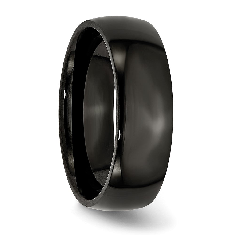 Chisel Stainless Steel Polished Black IP-plated 7mm Band
